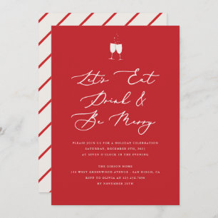 Let's Eat Drink and Be Merry Holiday Party Invitation