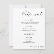Let's eat Elegant Wedding Reception Menu