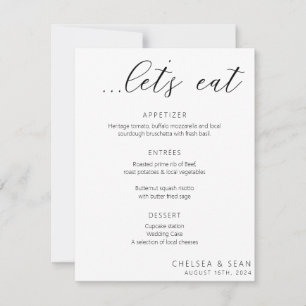 Let's eat Elegant Wedding Reception Menu