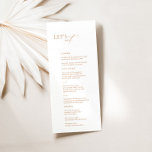 "Let's Eat" Elegant White Calligraphy Wedding Menu<br><div class="desc">This elegant modern wedding menu is the perfect way to add a touch of sophistication to your wedding reception. Featuring clean and modern typography on a classic white background, this menu design is both timeless and stylish. With customizable text fields, you can easily add your own menu items and personalize...</div>