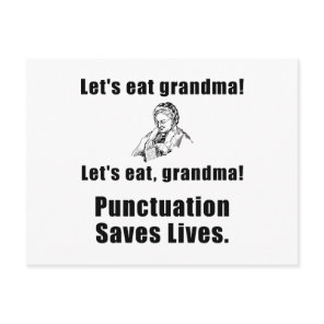 Lets Eat Grandma Postcard