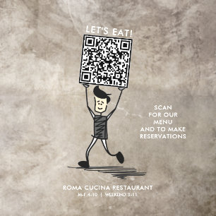 Let's Eat QR Code Floor Decals