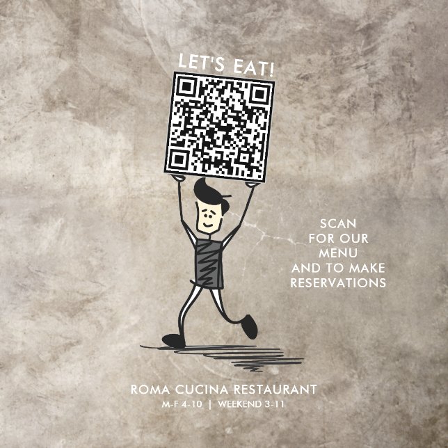 Let's Eat QR Code Floor Decals (Insitu)