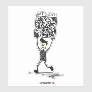 Let's Eat QR Code Vinyl  Sticker