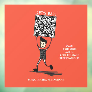 Let's Eat QR Code Window Cling