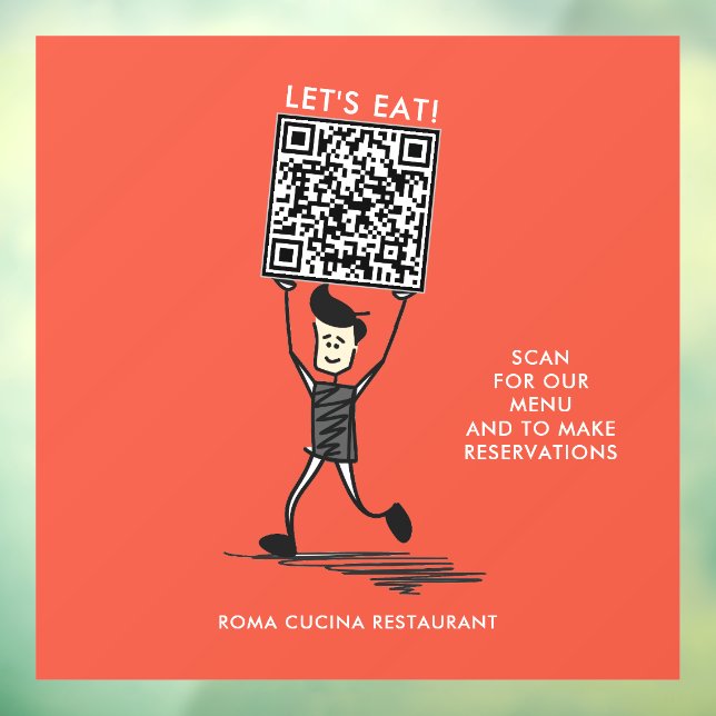 Let's Eat QR Code Window Cling (Sheet 3)