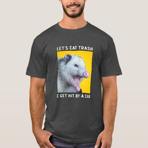 Lets Eat Trash and get hit by a car funny sayings T_Shirt