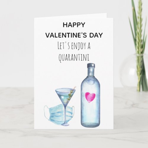 Lets Enjoy a Quarantini Valentines Day Card