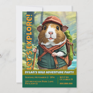 Let's Explore! Outdoor Guinea Pig Hiker Invitation