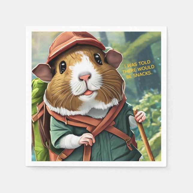 Let's Explore! Outdoor Guinea Pig Hiker Napkins (Front)