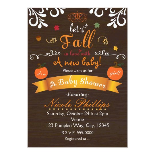 Let S Fall In Love Autumn Baby Shower Invitation Zazzle Let S Fall In Love Autumn Baby Shower Invitation