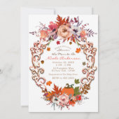 Let's Fall In Love Autumn Floral BABY SHOWER Invitation (Back)