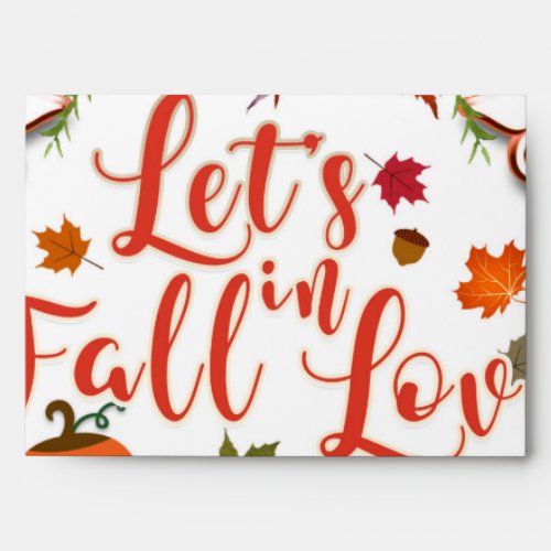 Lets Fall In Love Autumn Floral Bridal Shower Envelope