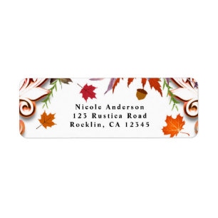 Let's Fall In Love Autumn Floral BRIDAL SHOWER Label