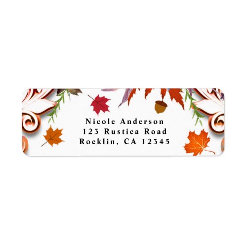 Lets Fall In Love Autumn Floral BRIDAL SHOWER Label