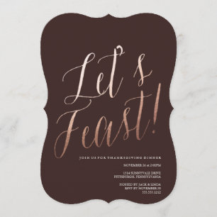LET'S FEAST thanksgiving dinner invitation