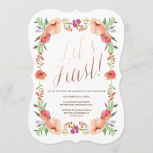 LET'S FEAST thanksgiving dinner invitation