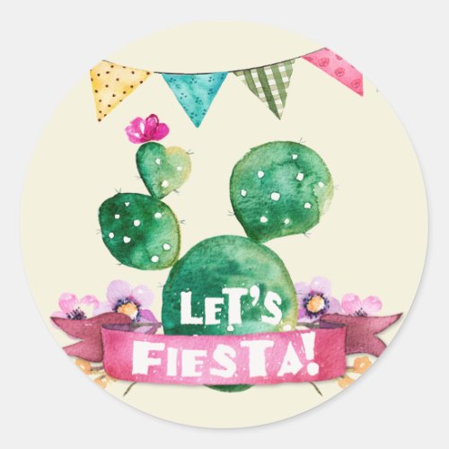 Lets Fiesta 15 Circle Sticker Label