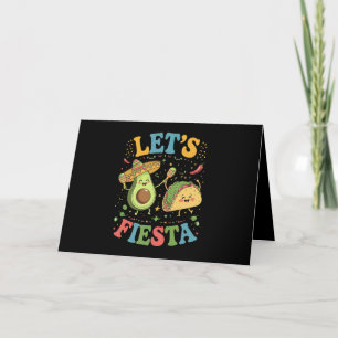 Let's Fiesta Avocado And Tacos Cinco De Mayo Letterpress Thank You Card