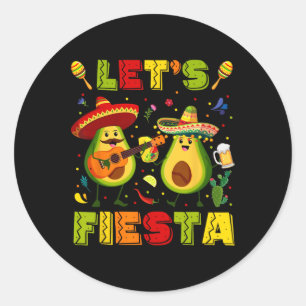 Let's Fiesta Avocado And Tacos Cinco De Mayo Men W Classic Round Sticker