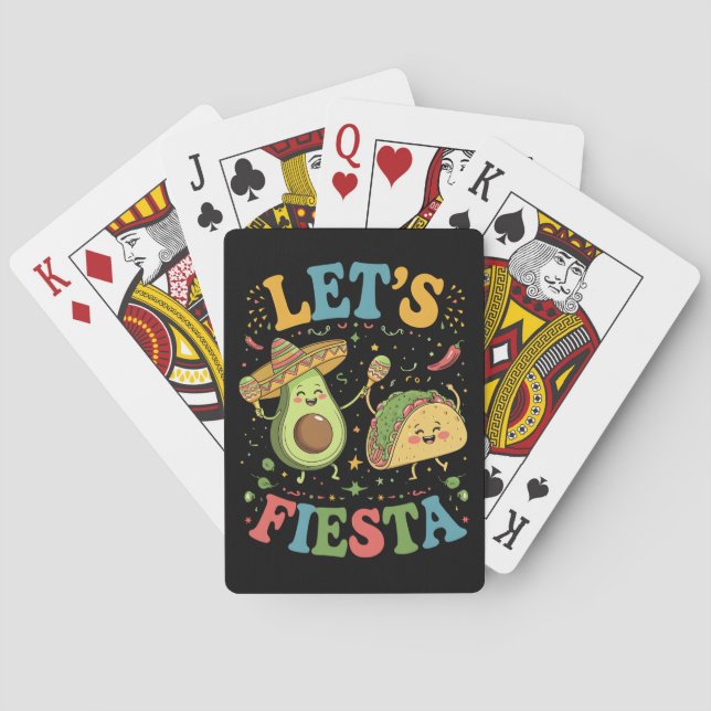 Let's Fiesta Avocado And Tacos Cinco De Mayo Poker Cards (Back)