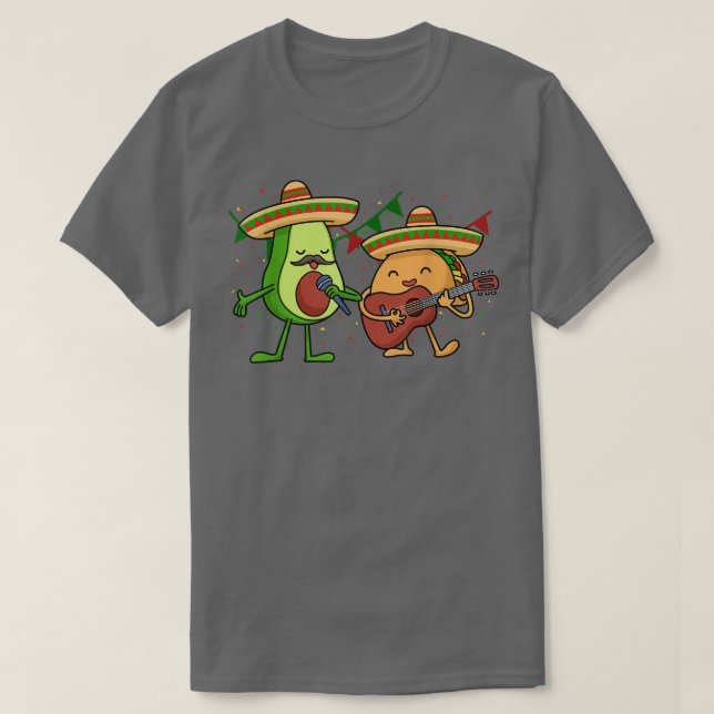 Lets Fiesta Avocado & Tacos Cinco De Mayo Meican P T-Shirt (Design Front)