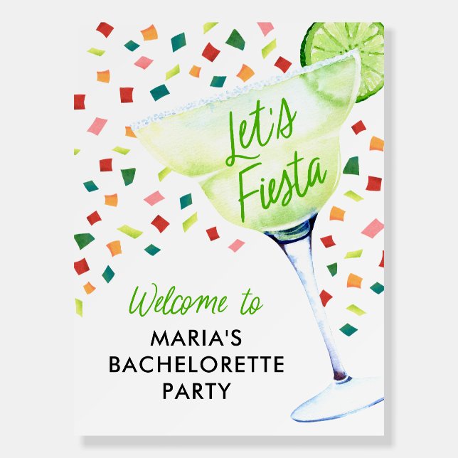 Lets Fiesta Bachelorette  Party Welcome Sign (Front)