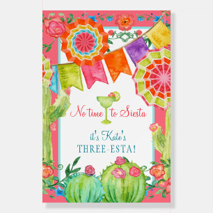 Lets Fiesta Birthday Rainbow Colors Cactus Floral Foam Board