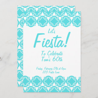 Let's Fiesta! Blue Customizable Invite