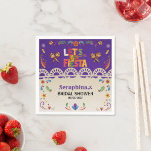 Let's Fiesta Bridal Shower Mexican Floral Napkins