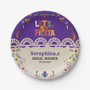 Let's Fiesta Bridal Shower Mexican Floral Paper Plates