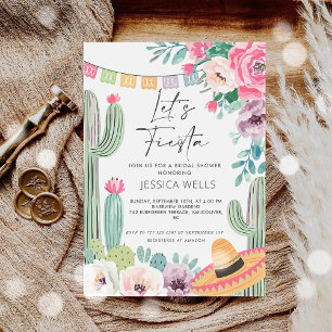 Let's Fiesta Cactus Bridal Shower  Invitation