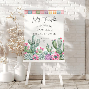 Let's Fiesta Cactus Bridal Shower Welcome Foam Board