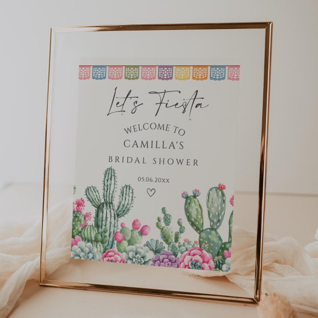 Let's Fiesta Cactus Bridal Shower Welcome  Poster (Creator Uploaded)
