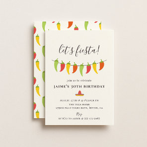 Let's Fiesta Chili Pepper Birthday Party Invitation