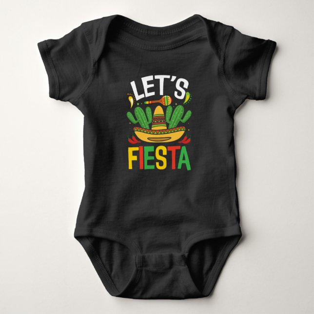Lets Fiesta Cinco De Mayo Baby Bodysuit (Front)