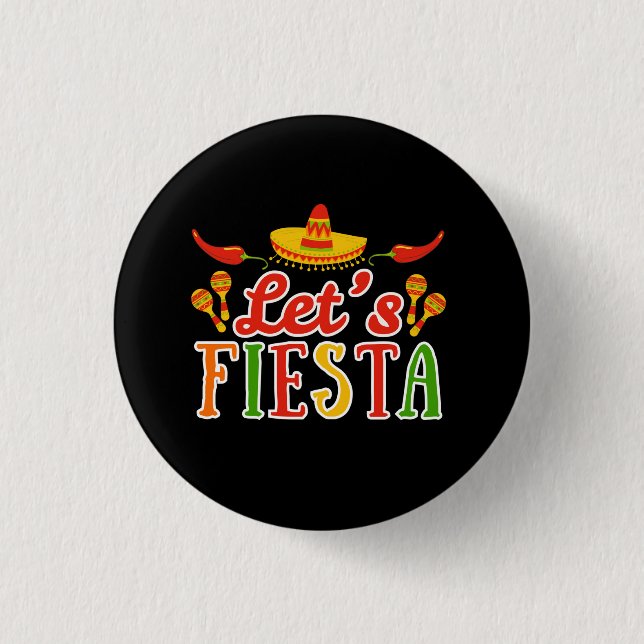 Let's Fiesta Cinco de Mayo Button (Front)