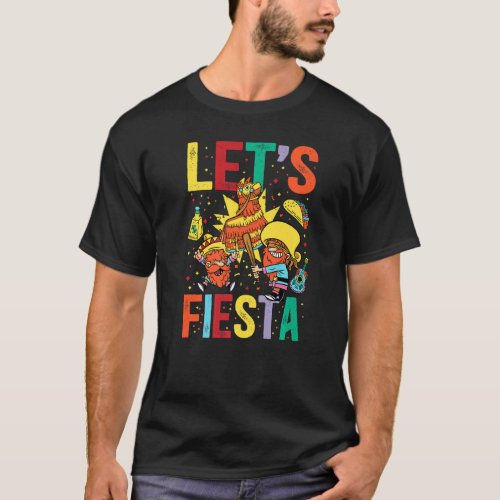Lets Fiesta Cinco De Mayo Camisa Mexicana Hombre  T_Shirt