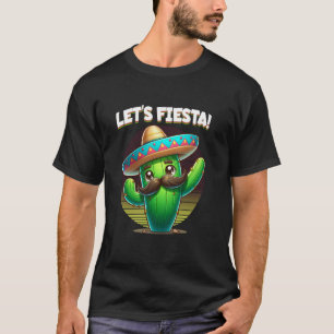 Let's Fiesta Cinco de Mayo Dabbing Cactus Mustache T-Shirt
