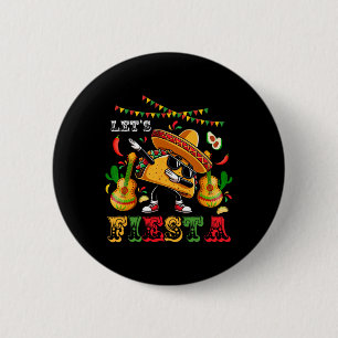Let's Fiesta Cinco De Mayo Dabbing Taco Kids Boys  Button