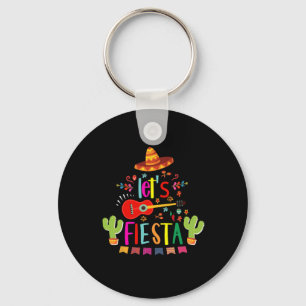 Let's Fiesta Cinco De Mayo Guitar Funny Mexican Pa Keychain