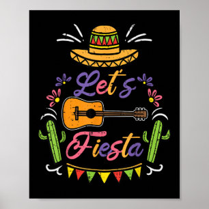 Lets Fiesta Cinco De Mayo Mexican Party Men Women  Poster