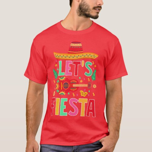 Lets Fiesta Cinco de Mayo Mexican Party  vintage T_Shirt