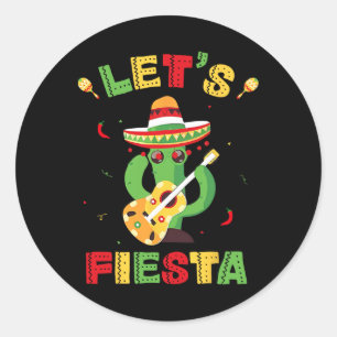 Let's Fiesta Cinco De Mayo Mexican Party Women Kid Classic Round Sticker