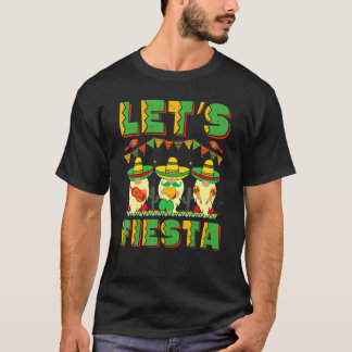 Lets Fiesta Cinco De Mayo Mexican Trio Gnomes T-Shirt