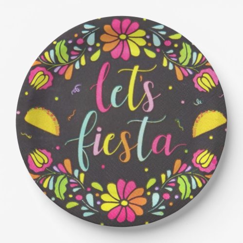 Lets Fiesta Cinco de Mayo Party Paper Plates