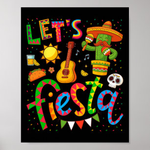 Let's Fiesta Cinco De Mayo Shirts For Women Men Ki Poster