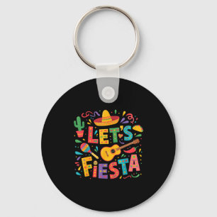 Let's fiesta cinco de mayo sombrero mexican partyL Keychain