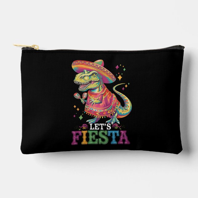 Let's Fiesta Cinco De Mayo T Rex Dinosaur Accessory Pouch (Front)