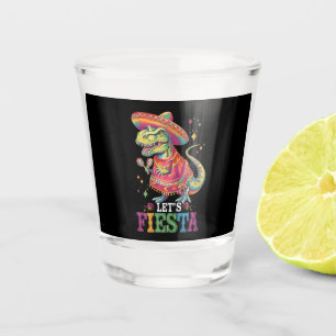 Let's Fiesta Cinco De Mayo T Rex Dinosaur Shot Glass